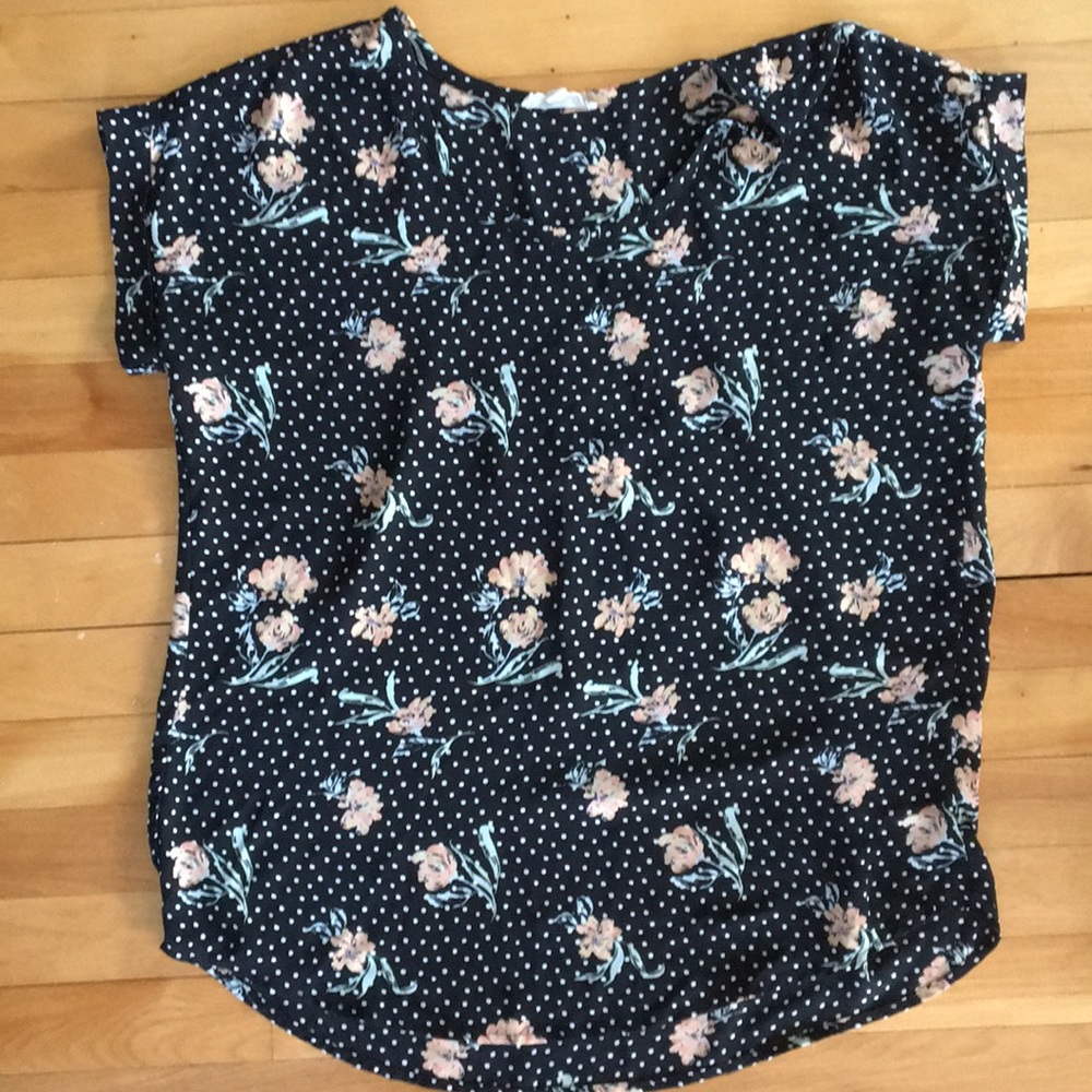 Oversized Polka dot floral blouse